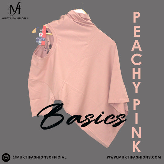 Peachy Pink Basic Crew Neck Top