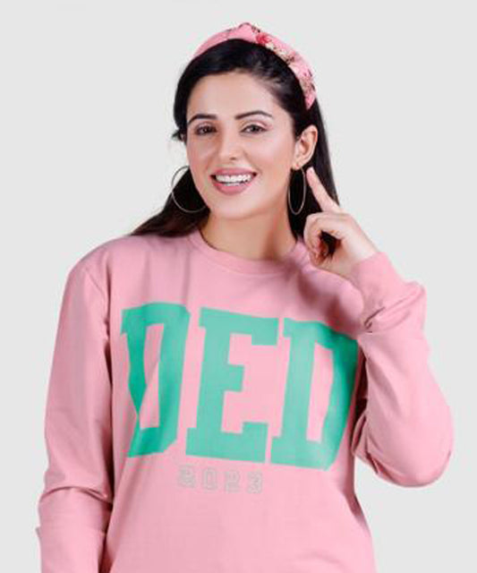 Pink DED Sweatshirt for Women